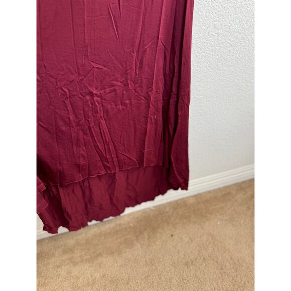 NWT Women's Off Shoulder Maroon Hi-Low Maternity Dress Empire Gown Small - Picture 12 of 12